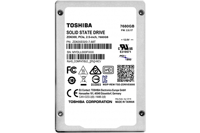 Toshiba Begins to Sample eMLC-Based ZD6300 7.68 TB SSDs to Customers