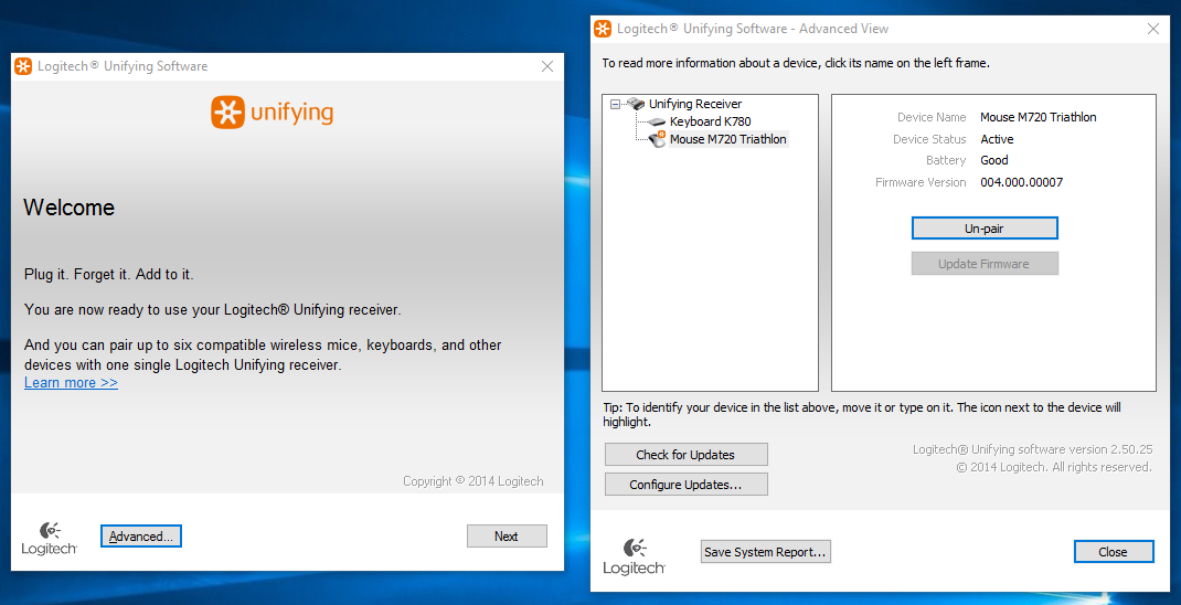 logitech unifying software not detecting receiver