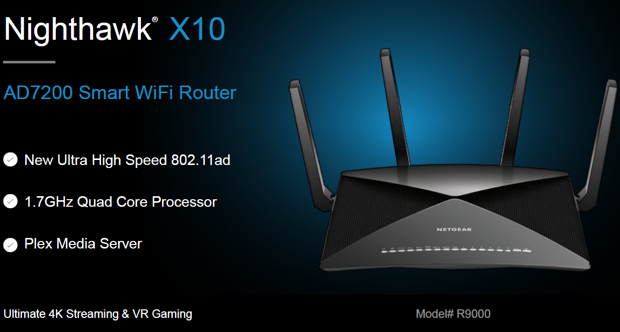 Netgear Launches 802.11ad-Enabled Nighthawk X10 (R9000) Wi-Fi Router