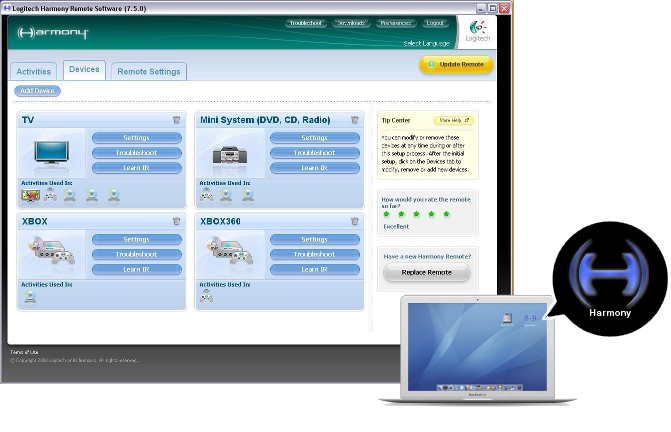 logitech harmony remote software 7