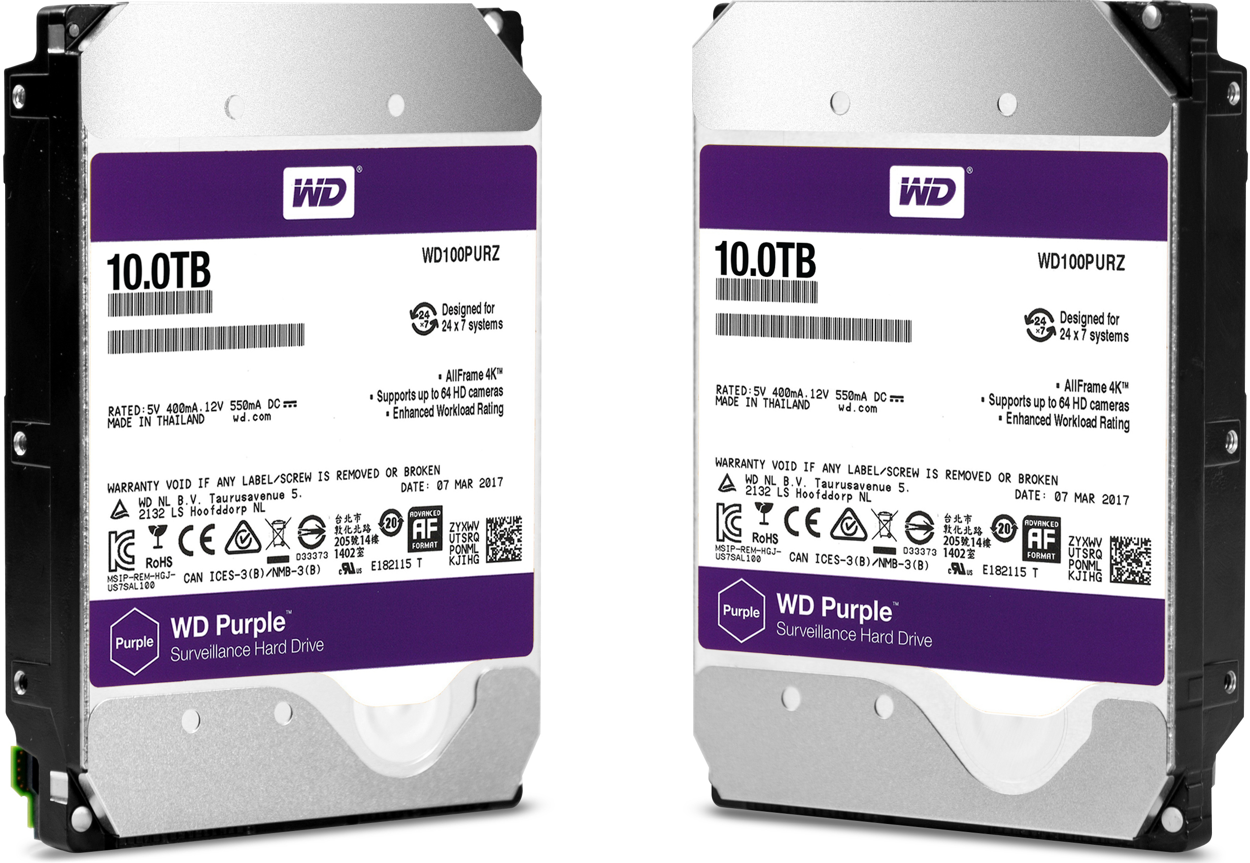 Western Digital Expands Purple Lineup with a 10 TB Helium-Filled HDD
