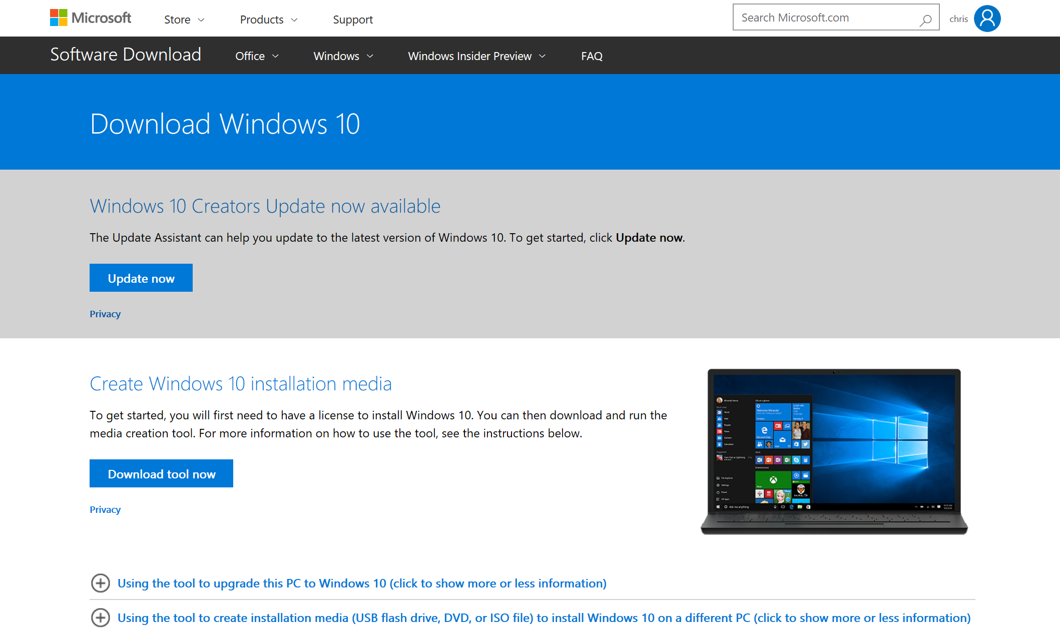 windows 10 update download