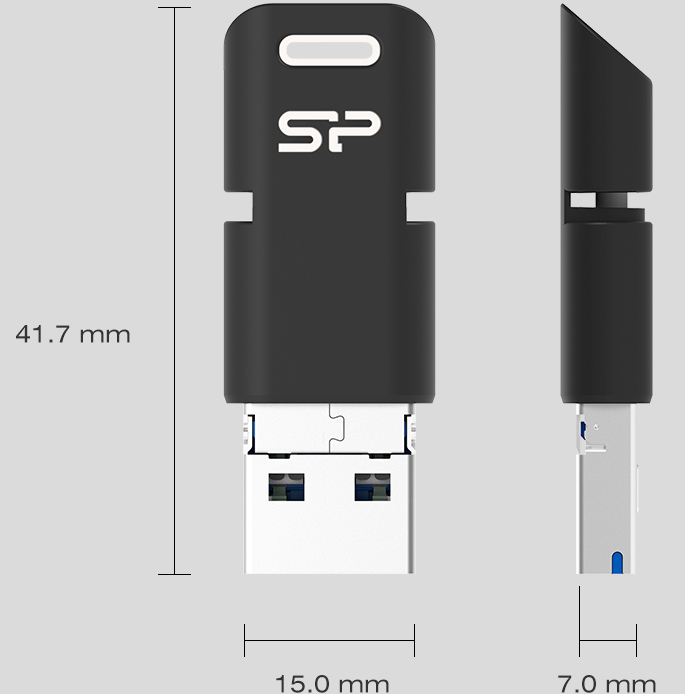 Silicon Power Mobile C50 Drive with USB Micro-B and Type-C