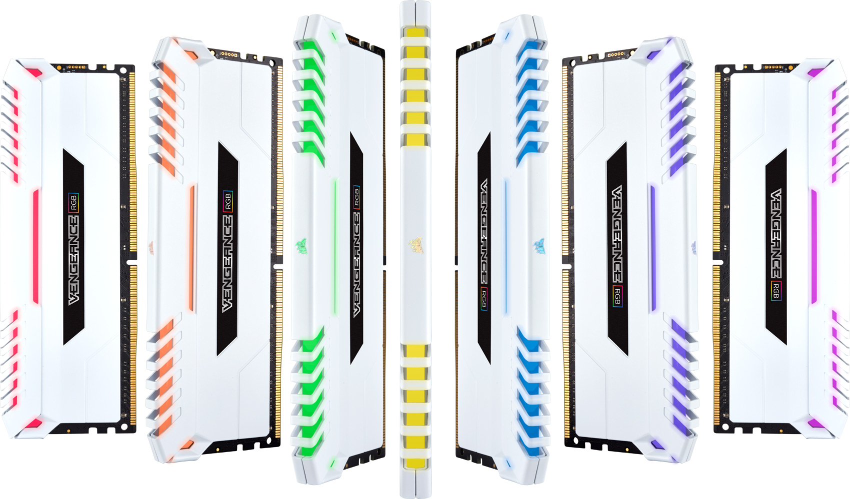 katalog Bageri væsentligt Corsair Weds RGB Lighting and White Heat Spreaders in Vengeance RGB White  DDR4 DIMMs