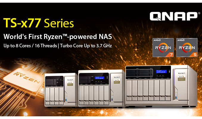 QNAP Begins to Ship AMD Ryzen-Based TS-x77 Series NAS: 6, 8, 12 Bays QNAP Begins to Ship AMD Ryzen-Based TS-x77 Series NAS: 6, 8, 12 Bays