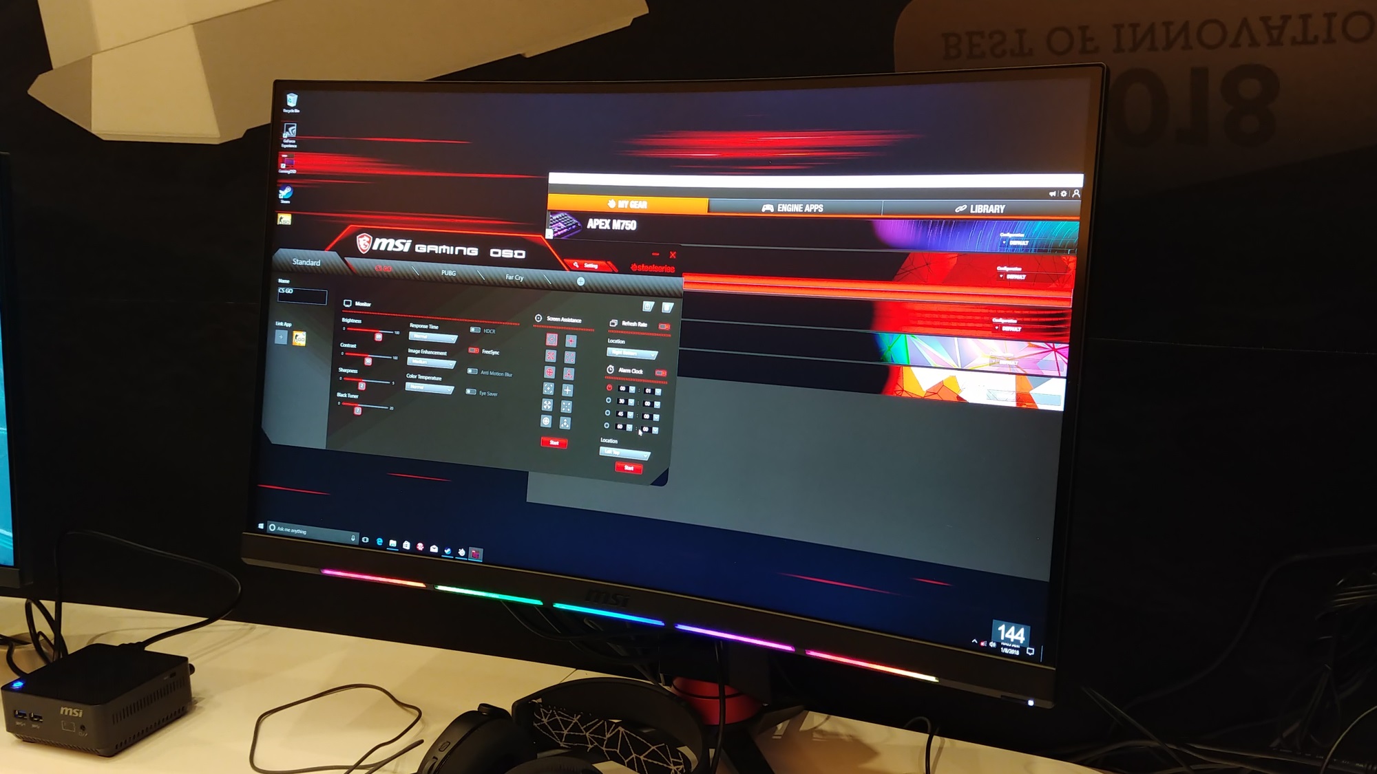 Msi At Ces 18 New Optix Mpg Series Monitors 27 Curved Va Panels Up To 144 Hz Refresh And Rgb Led