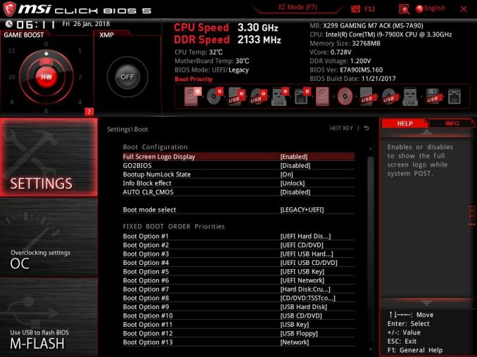 BIOS and Software - The MSI X299 Gaming M7 ACK Motherboard Review