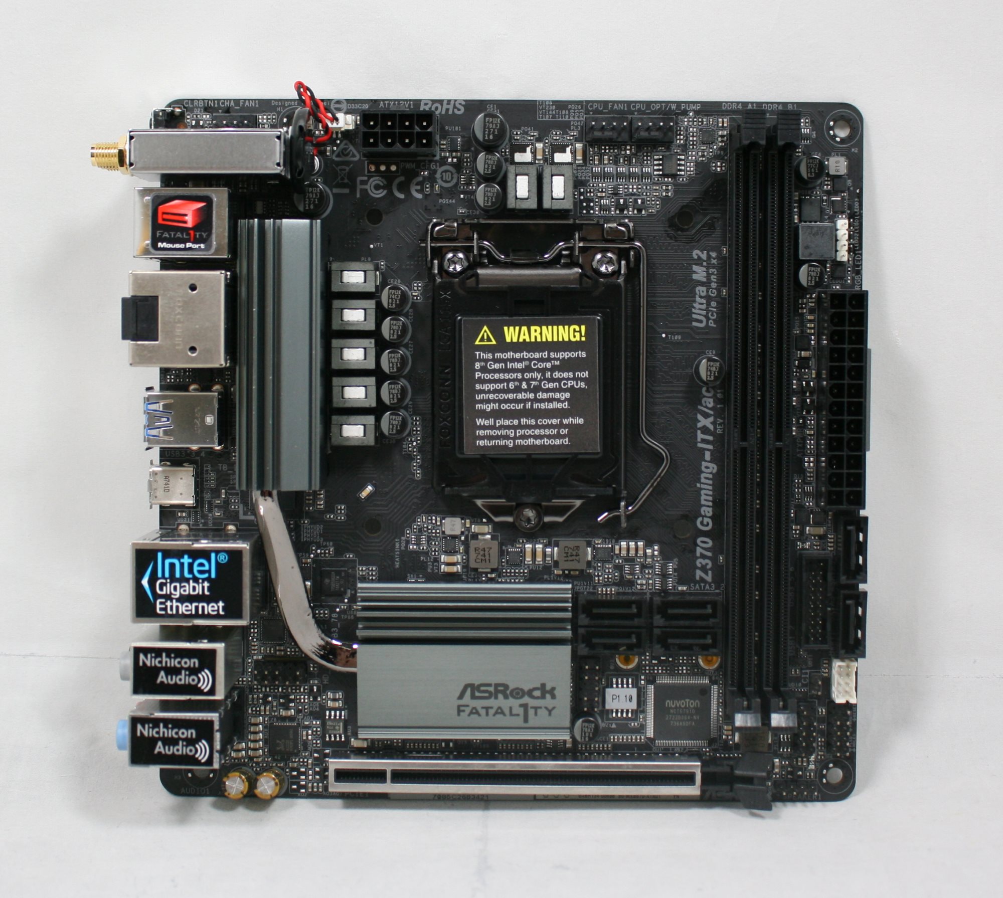 Visual Inspection The Asrock Z370 Gaming Itx Ac Motherboard Review Mini Itx With Thunderbolt 3