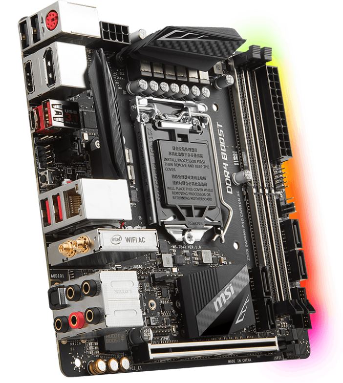 The MSI Z370I Gaming Pro Carbon AC (mITX) Motherboard Review 