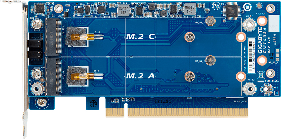 option Secondly Altitude GIGABYTE Launches CMT4030-Series PCIe 3.0 x8 and PCIe 3.0 x16 SSD Risers