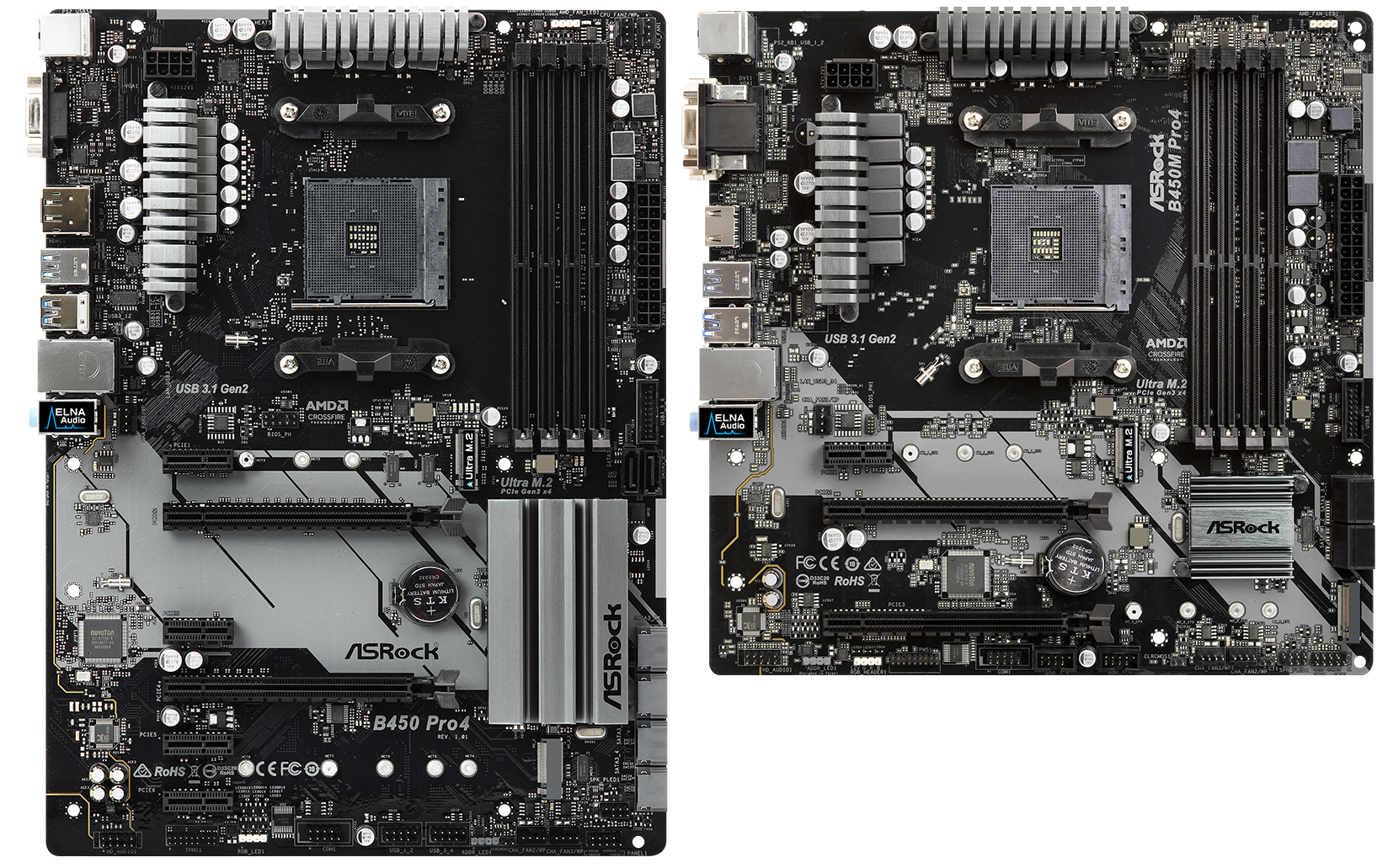 ASRock B450 Pro4 and B450M Pro4 