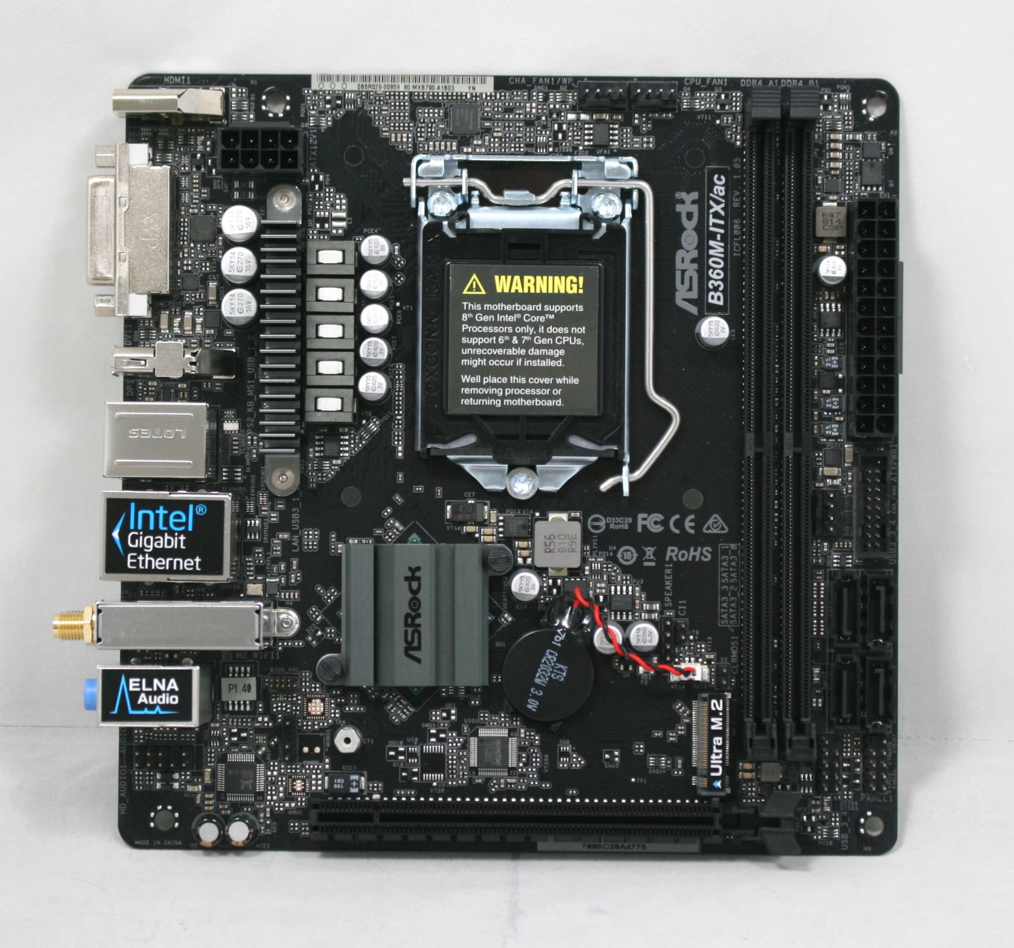 Visual Inspection - The ASRock B360M-ITX/ac Motherboard Review