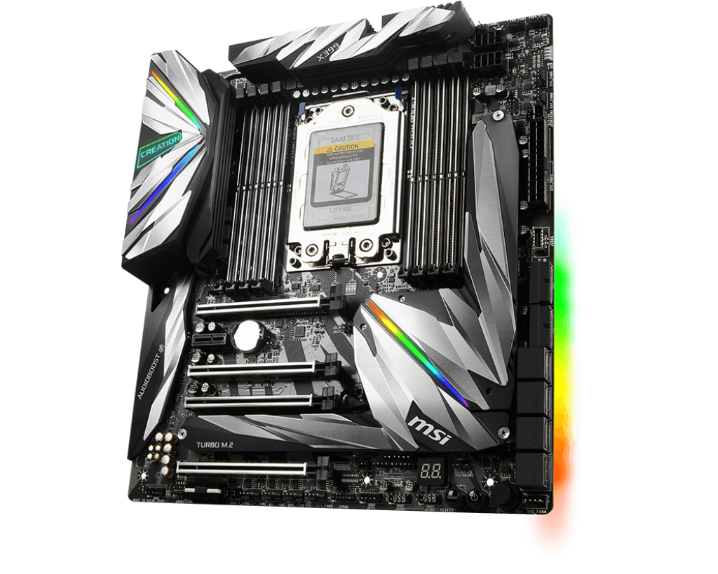 Visual Inspection - The MSI MEG X399 Creation Motherboard Review: The New  16-Phase Shark In Town