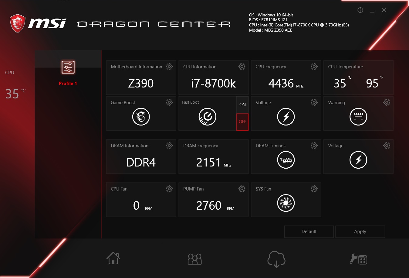 msi dragon center bios update