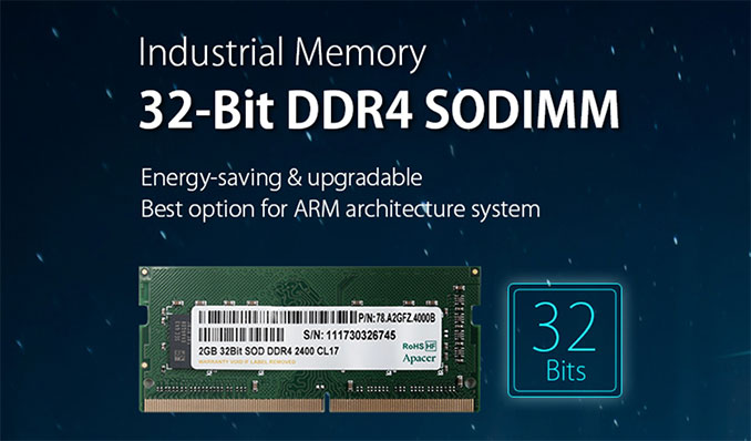 Apacer Launches 32-Bit SODIMM for Arm & RISC-V Systems