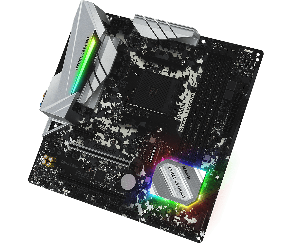 ASRock B450 Steel Legend Series: የሚያብረቀርቅ እና Chrome ለ ATX እና ለማይክሮኤቲኤክስ ...