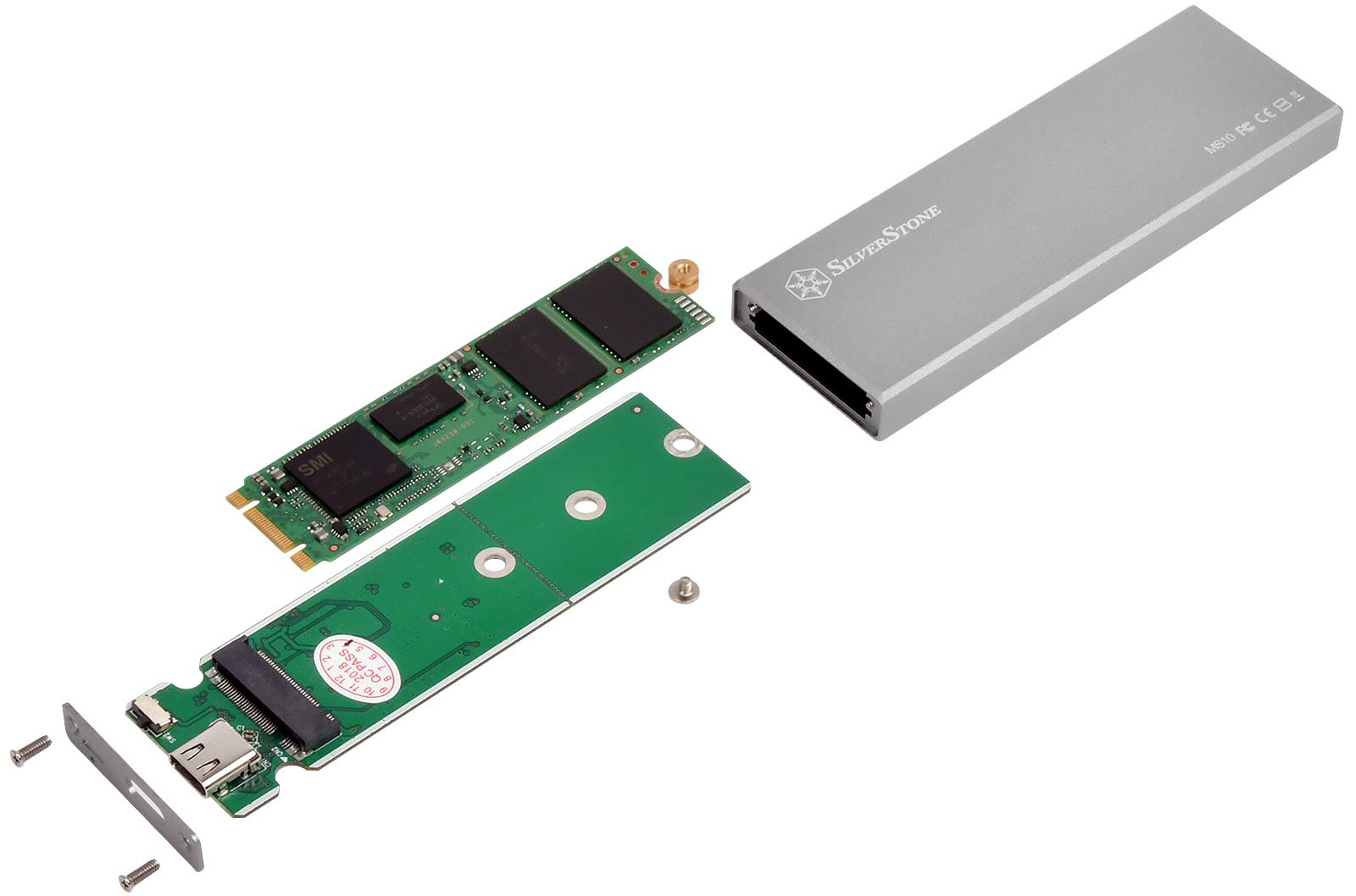 SilverStone Launches MS10: a 10 Gbps USB-C Adapter for SATA M.2 SSDs