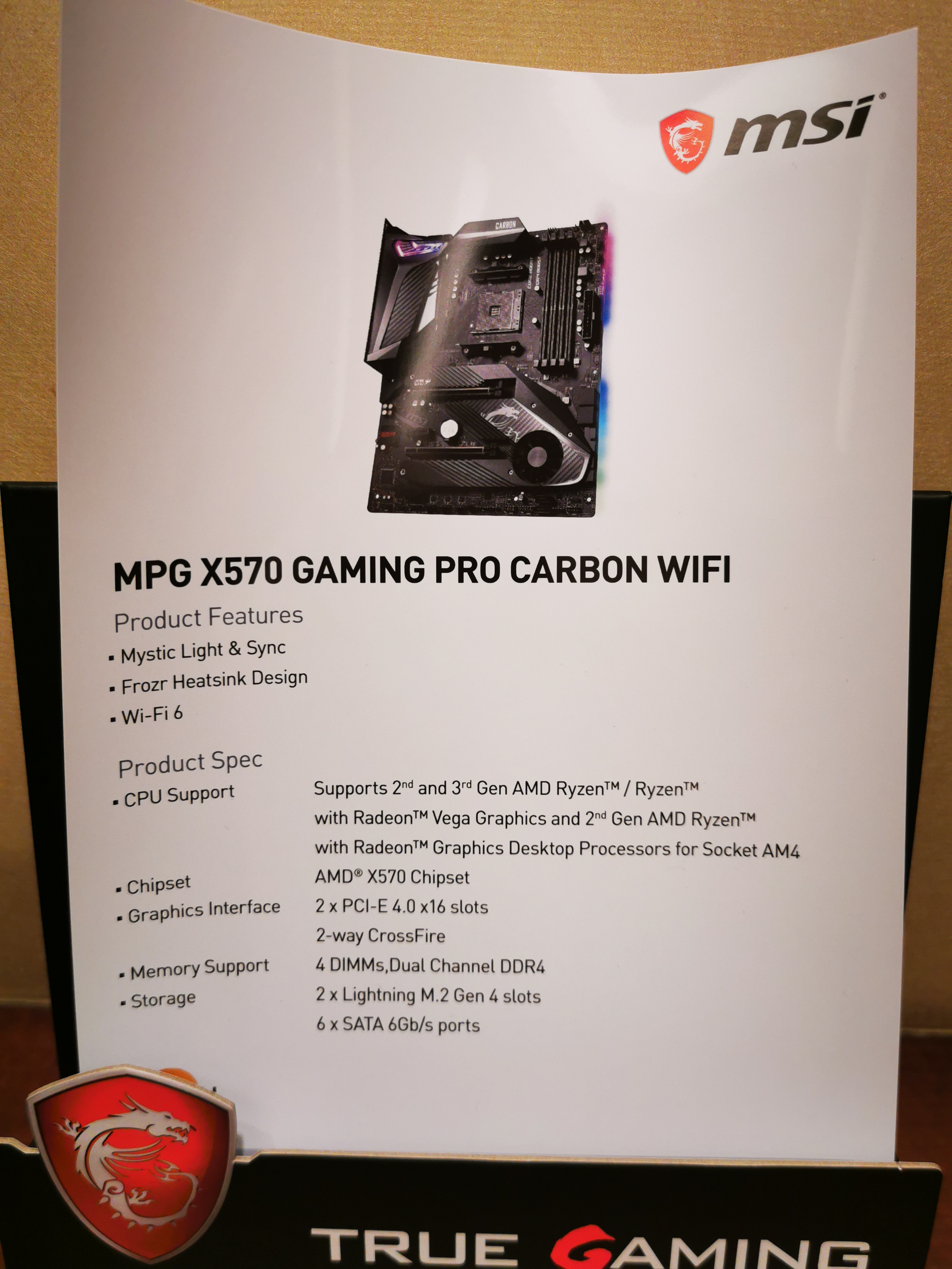 The MSI MPG X570 Gaming Pro Carbon WIFI Motherboard: Two PCIe 4.0