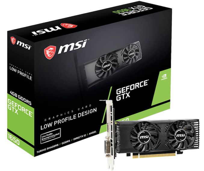 MSI ZOTAC with New Double Slot Low Profile GeForce GTX 1650 GPUs