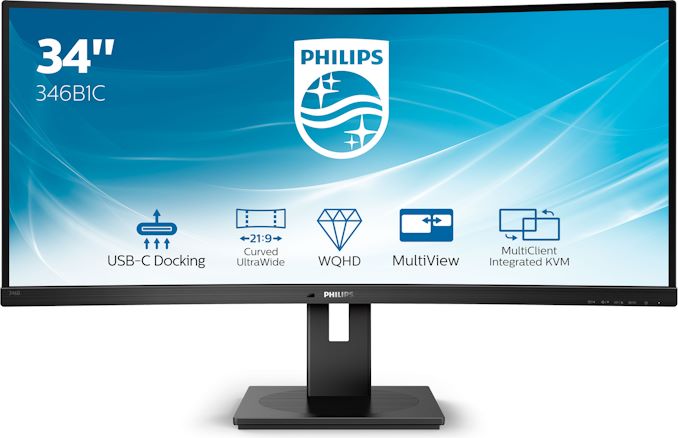 Philips 346B1C 34 3440x1440 QHD VA LCD Ultra Wide Curved Monitor 