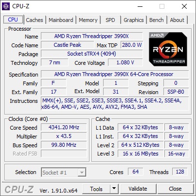AMD Ryzen Threadripper 3990X Specs