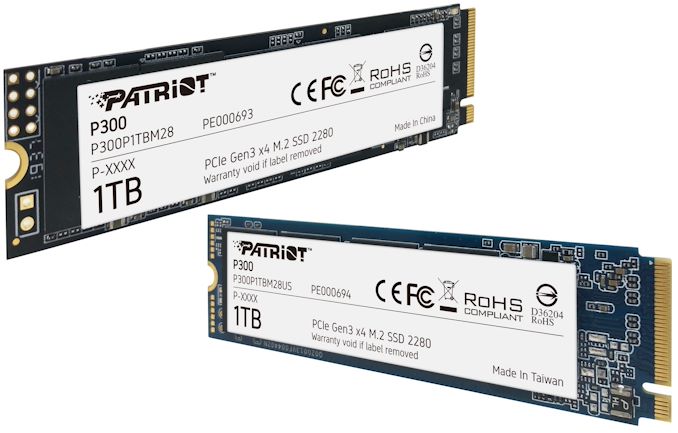 Patriot Releases Cheap P300 M.2 PCIe SSDs: Two Products, Same Name