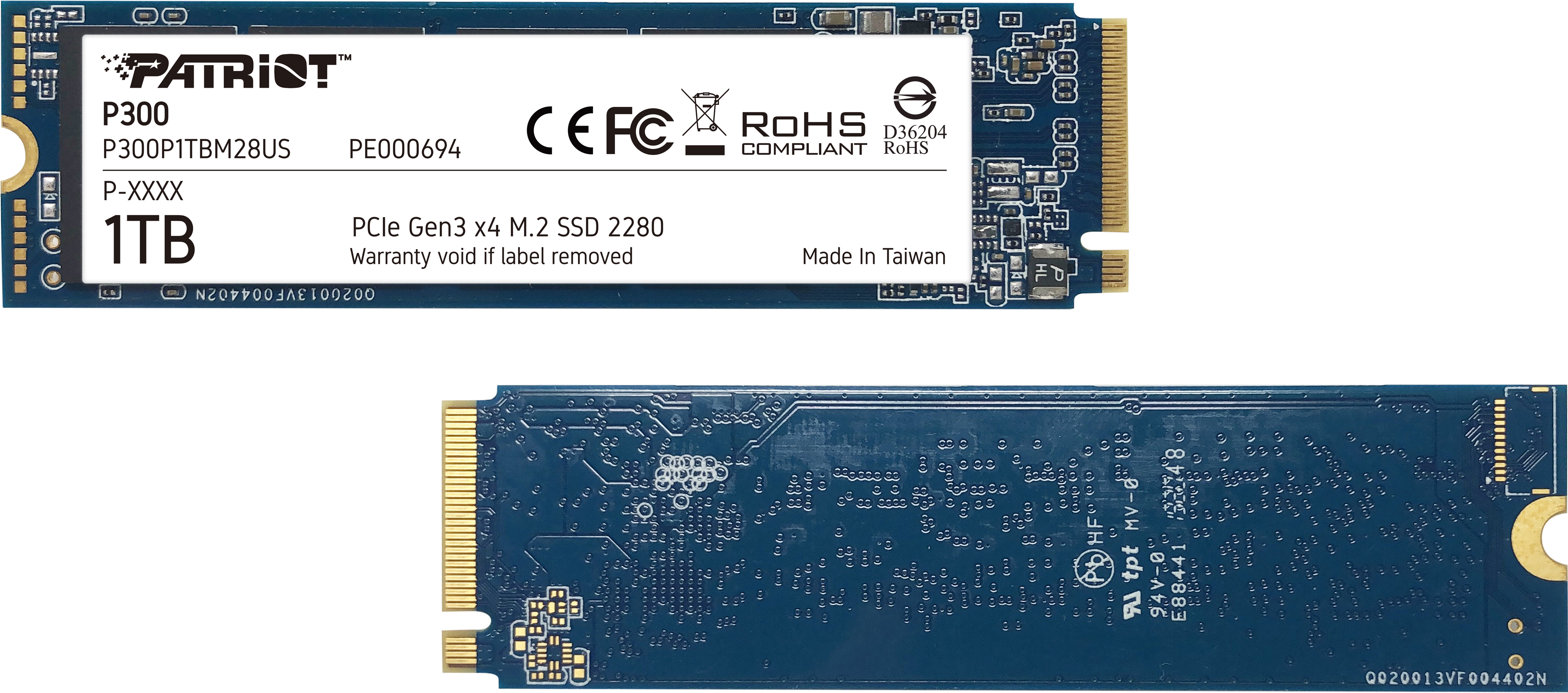 Patriot Releases Cheap P300 M.2 PCIe SSDs: Two Products, Same Name