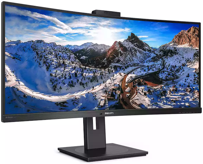 Philips's 346P1CRH Curved Monitor: Inches, Webcam, KVM, DCI-P3