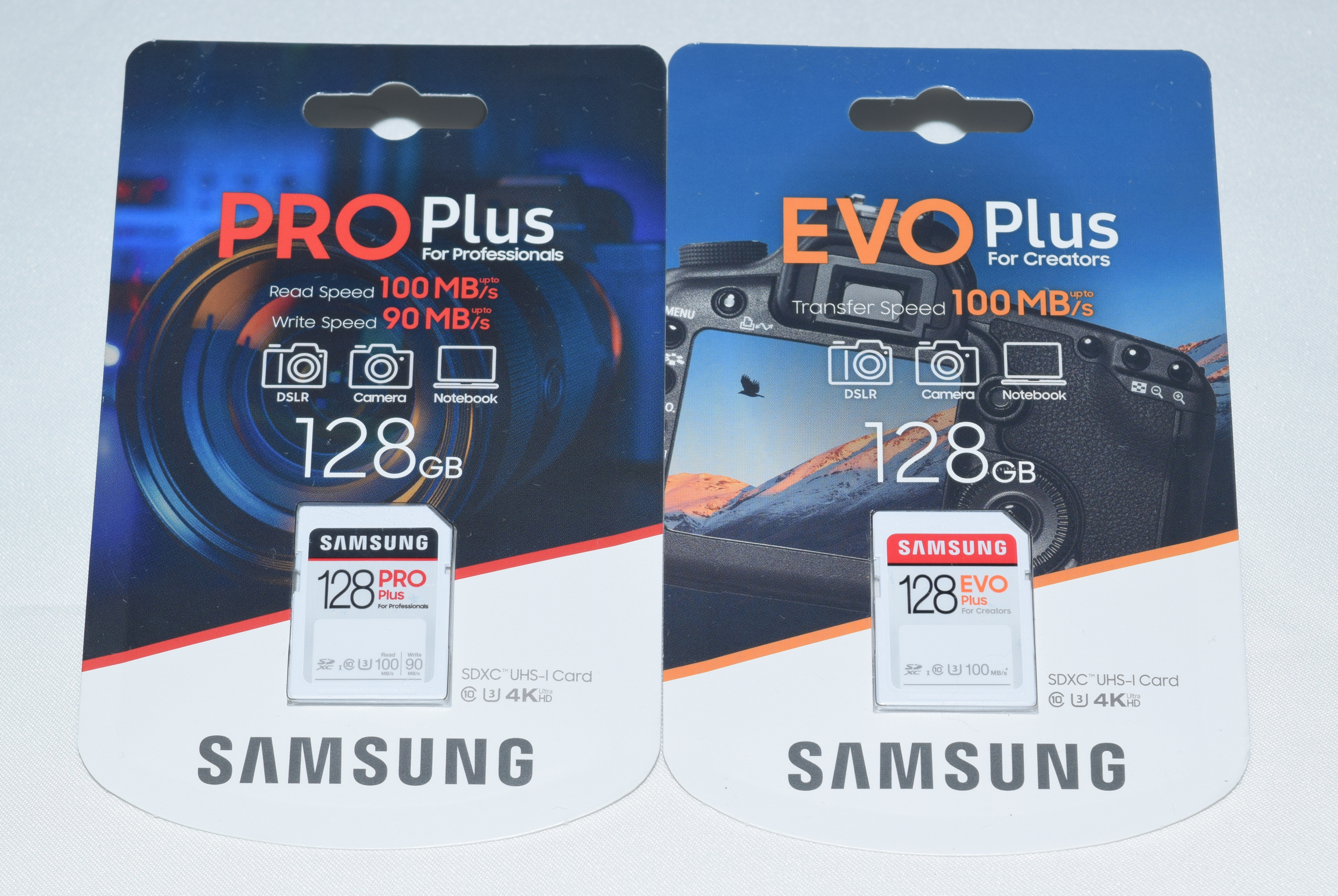 Samsung PRO Plus and EVO Plus SDXC UHS-I 128GB Memory Cards 