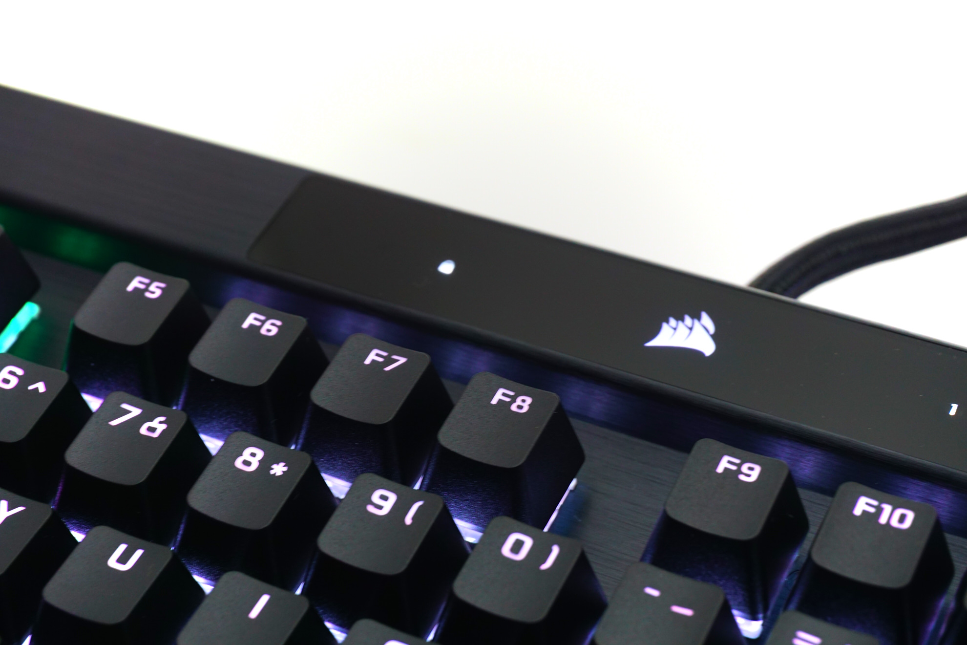 CORSAIR K100 RGB optical-mechanical gaming keyboard has a durable