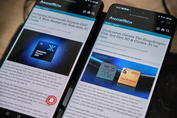 The Snapdragon 888 vs The Exynos 2100: Cortex-X1 and 5nm