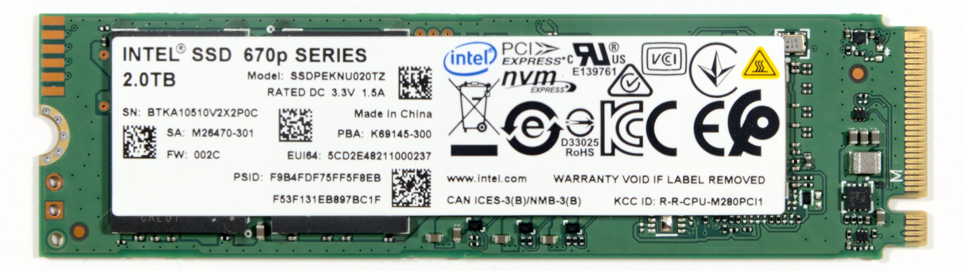 ストアー Intel SSD 670p SSDPEKNU512GZX1 M.2 2280 512GB