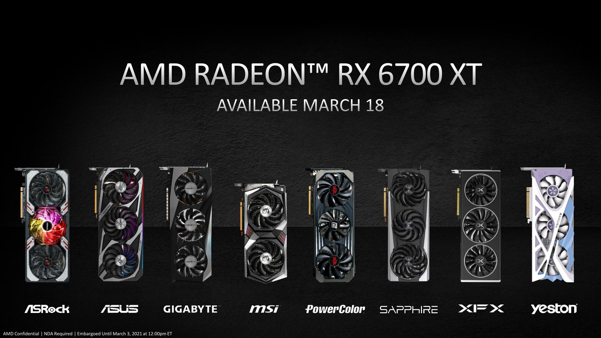 AMD Announces Radeon RX 6700 XT: RDNA2 For 1440p, Coming March 18th For $479