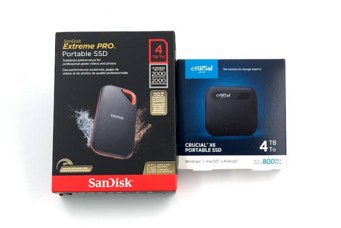 SanDisk Extreme PRO and Crucial X6 4TB Portable SSDs