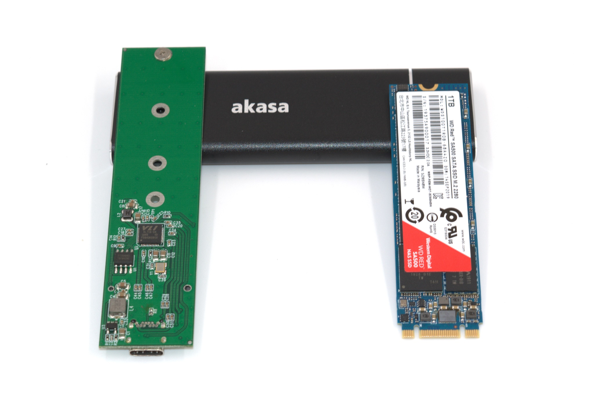 SuperSpeed 10 Gbps Akasa M.2 SATA/NVMe SSD to USB 3.1 Gen 2 Aluminium Enclosure AK-ENU3M2-04 Tech for Techs Recommended External Hard Drive Enclosure