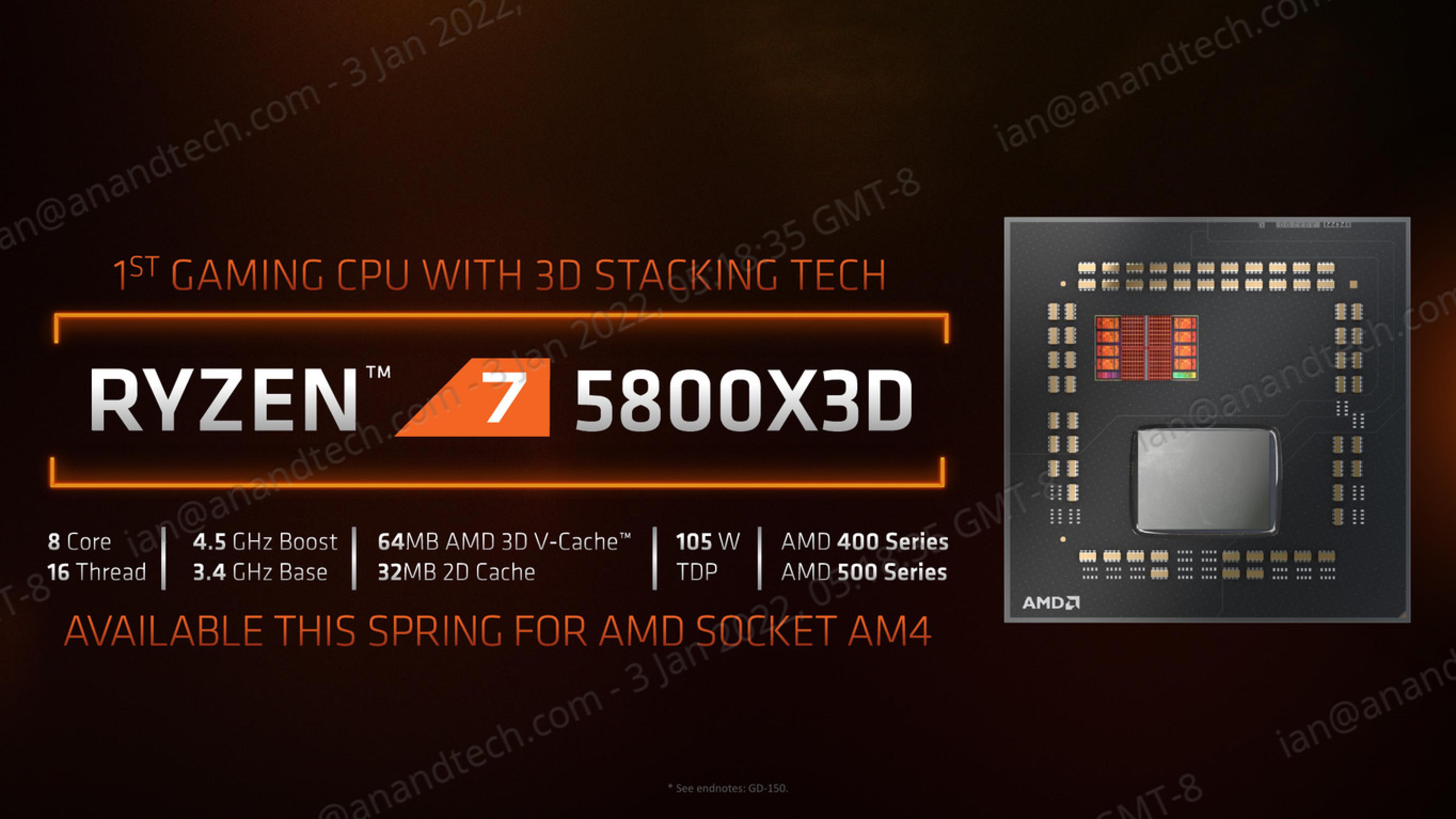 AMD Ryzen 7 R7 5800 AM4 CPU Processor 3.4GHz 8Core 16Thr 65W