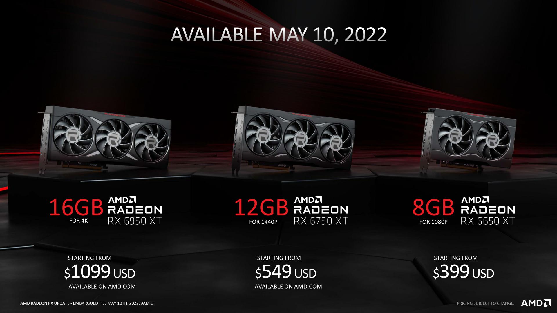 AMD Releases Radeon RX 6950 XT, 6750 XT, and 6650 XT: A Bit More Speed For  Spring