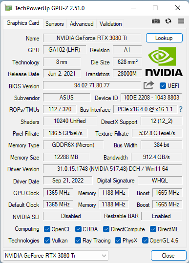 GPU Performance: Synthetic Benchmarks - Intel NUC13 Extreme Raptor