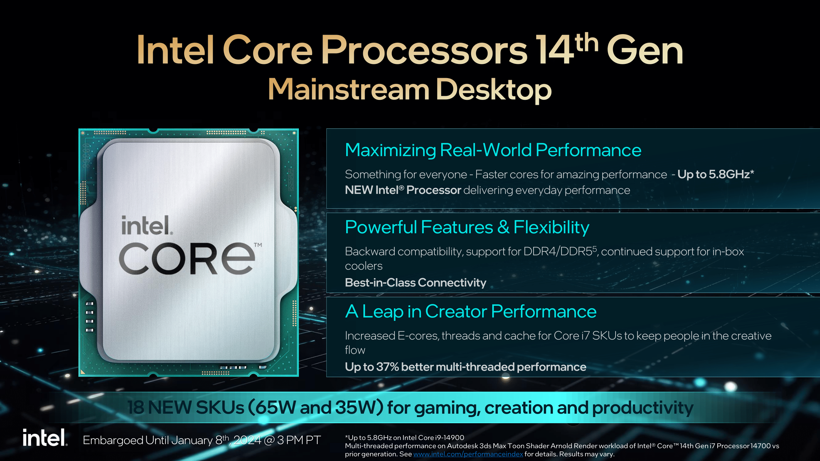 Intel Announces non-K 14th Gen Core Desktop Processors: Raptor Lake in 65 W  to 35 W Flavors