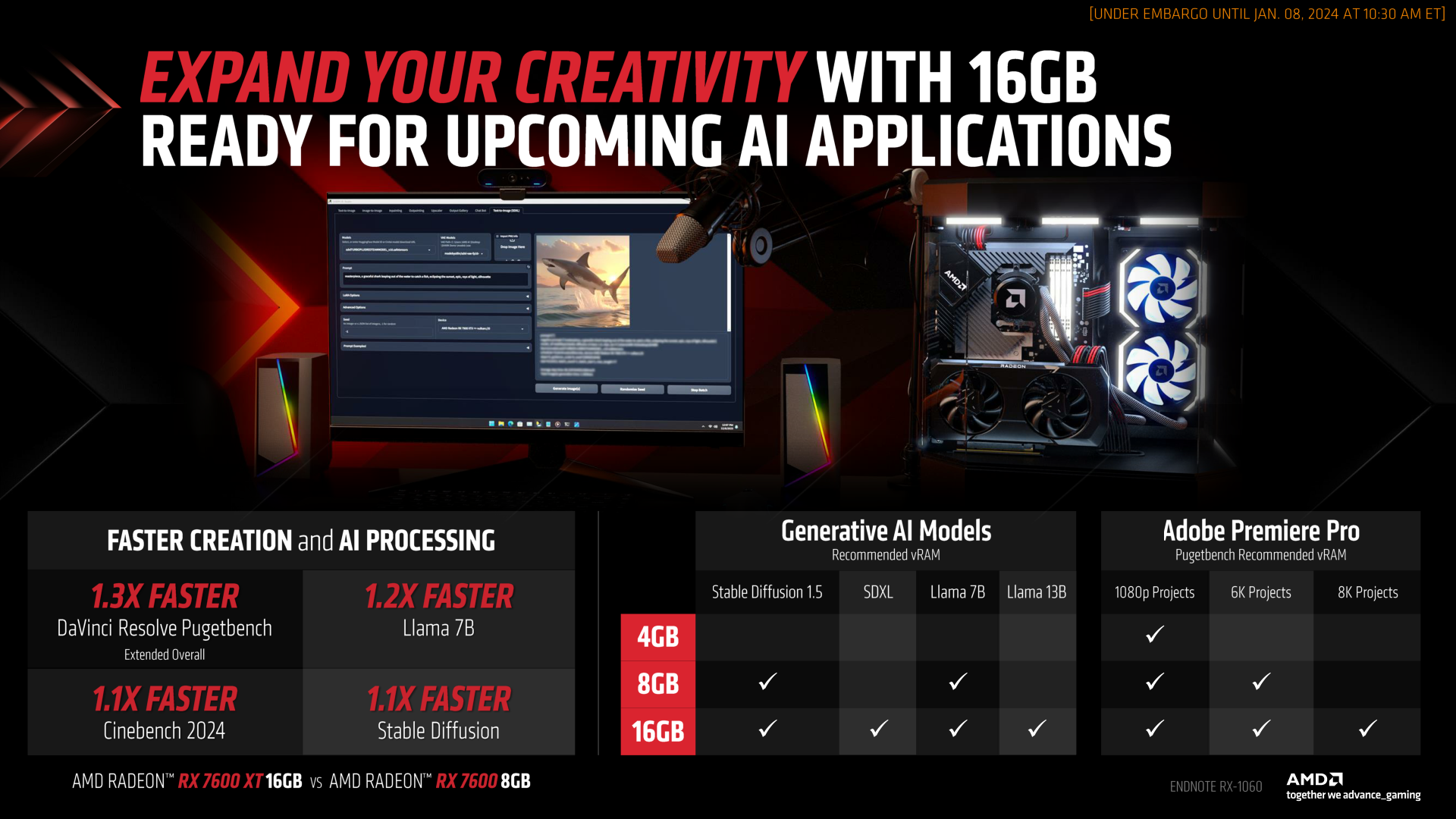 AMD doubles the VRAM and boosts clocks with the Radeon RX 7600 XT 16GB —  launching January 24 at $329