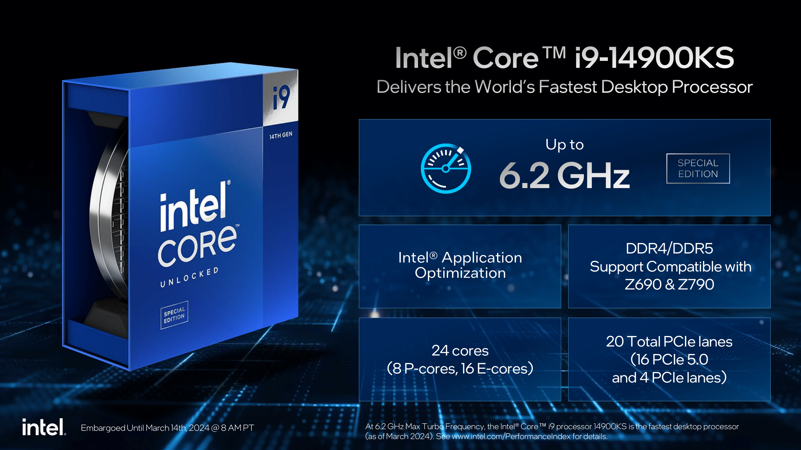 Intel Announces Core i9-14900KS: Raptor Lake-R Hits Up To 6.2 GHz