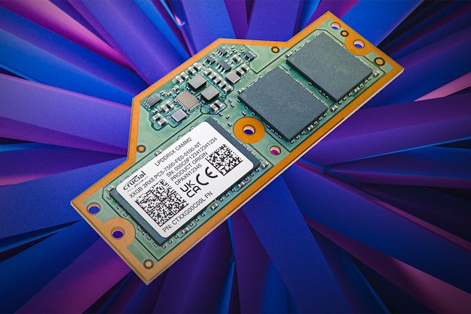 Micron Ships Crucial-Branded LPCAMM2 Memory Modules: 64GB of LPDDR5X For $330