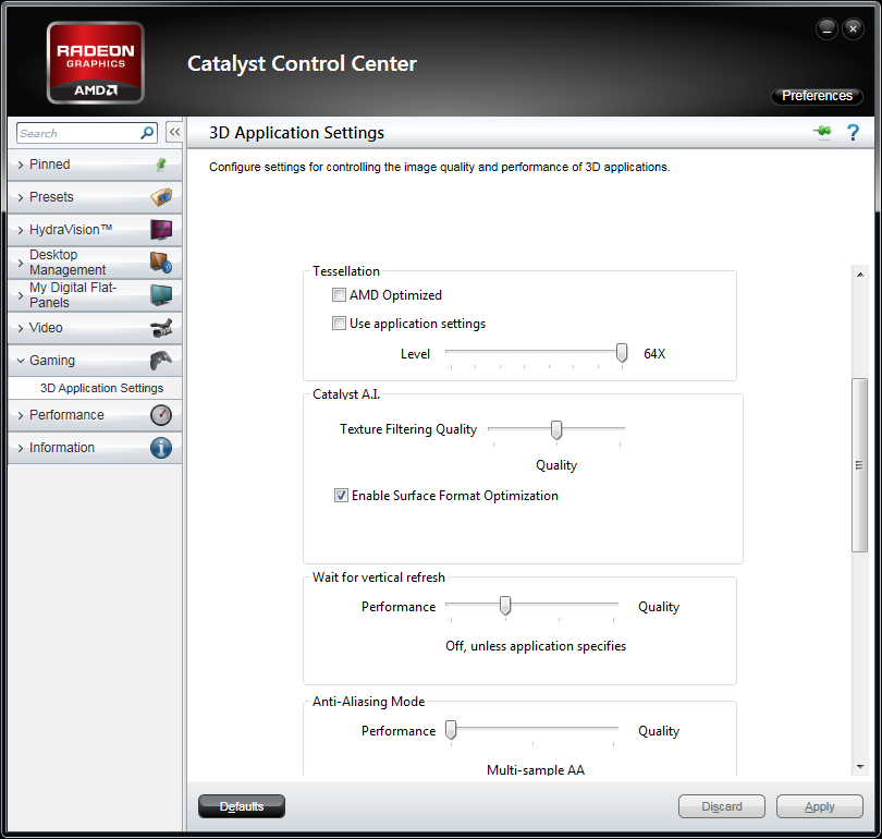 manage 3d settings amd