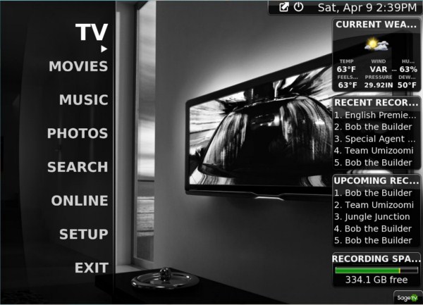 sagetv media center for linux