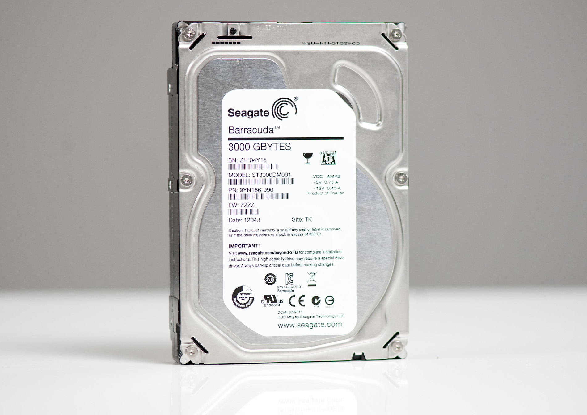 【使用時間68ｈ】 Seagate ST3000DM001 3.5\