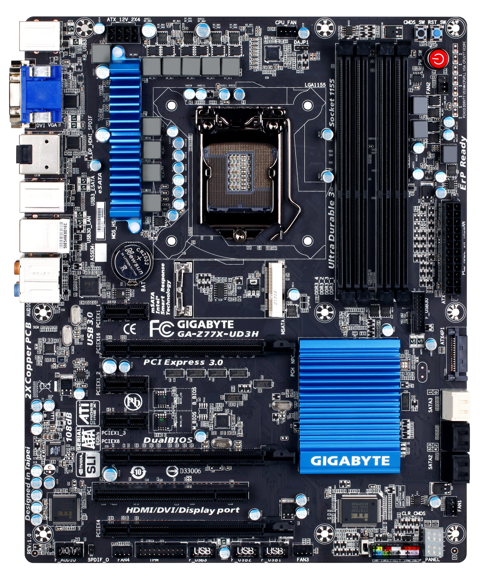 Gigabyte GA-Z77X-UD3H Wifi - Intel Z77 Panther Point Chipset and 