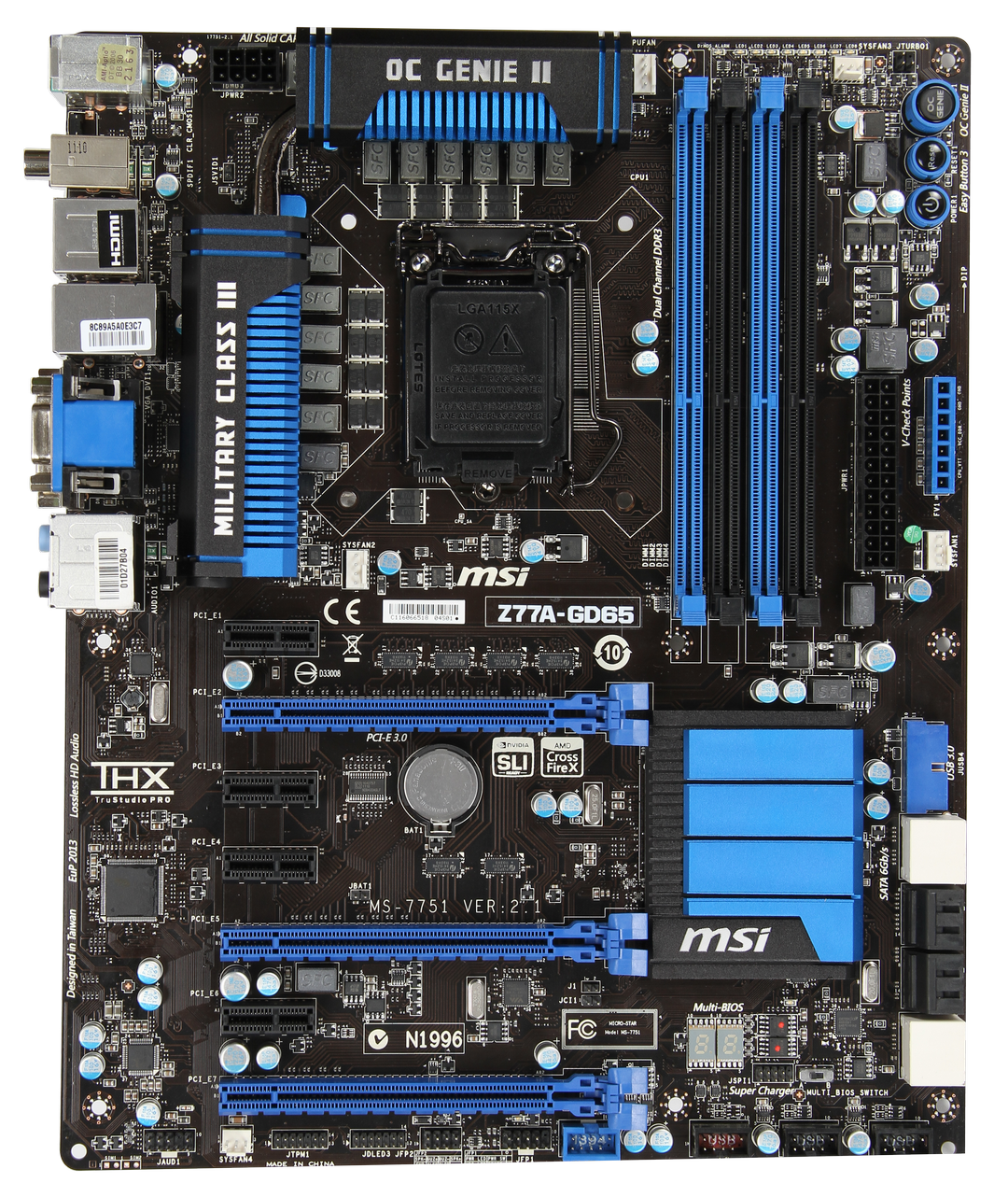 MSI Z77A-GD65 - Overview, Visual Inspection and Board Features - Intel ...