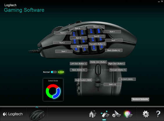 logitech g 600 software