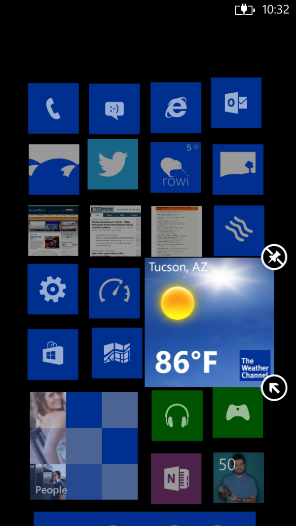 windows live tiles phone
