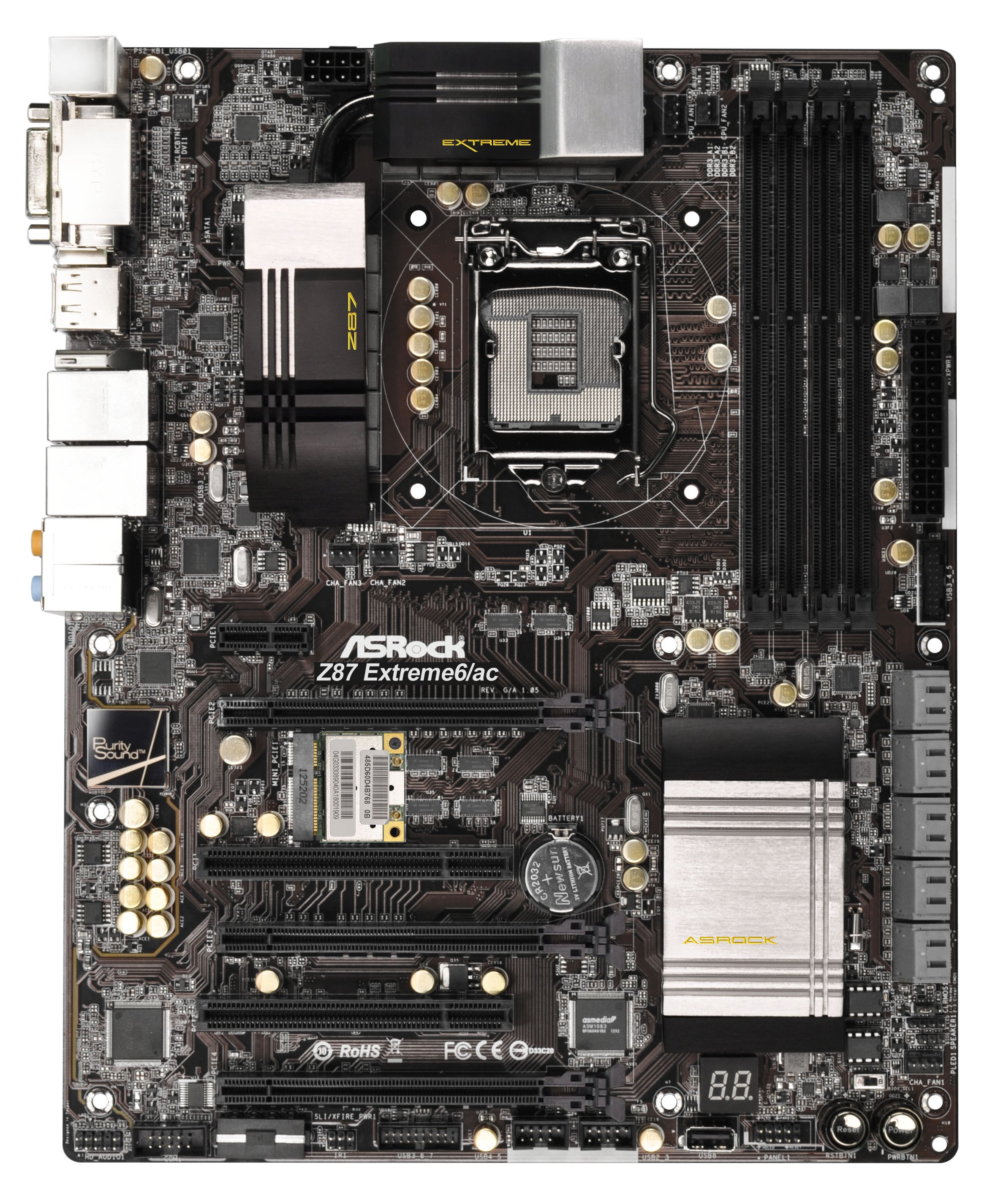 1PC ASROCK Z87 Extreme6 1150 Motherboard without IO Shield 